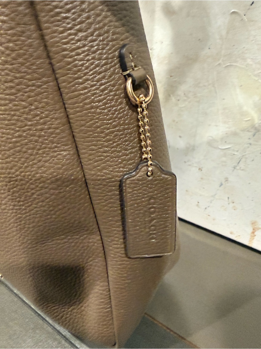 Coach Hadley Convertible Crossbody Bag Dark Stone Pebble Leather - Picture 8 of 11